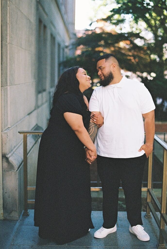 Film photography engagement