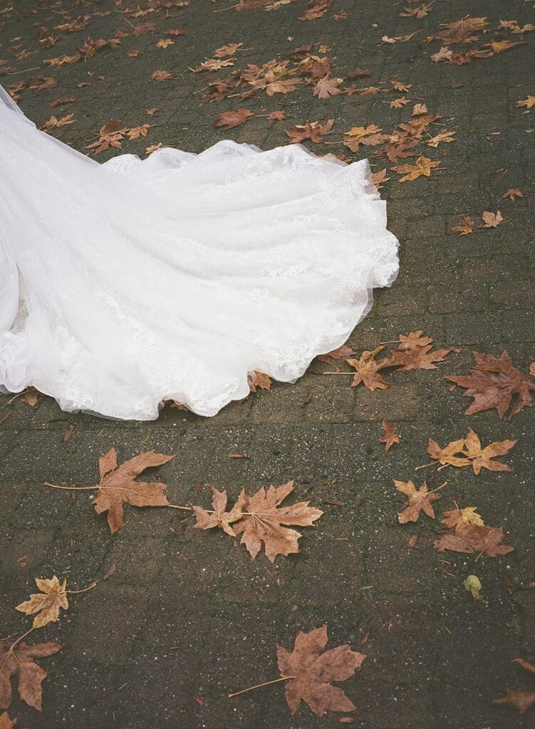 brides dress film photography