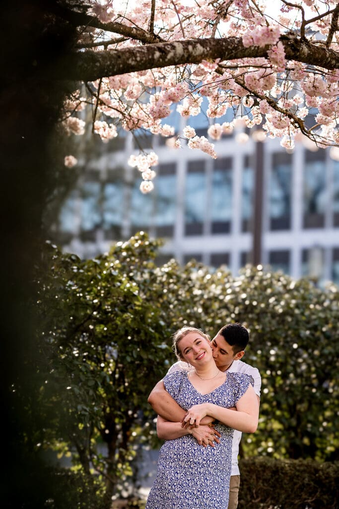 Cherry blossoms engagement session