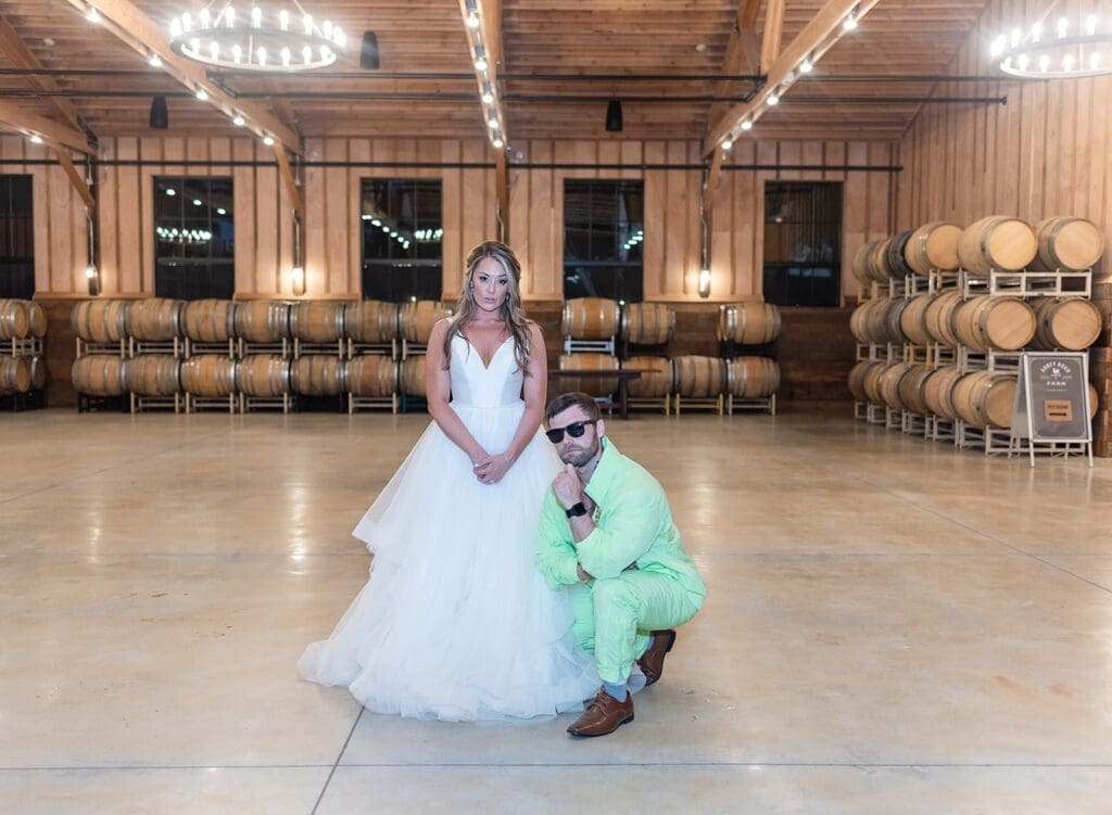 Neon Track Suit at Abbey Road Farm Wedding