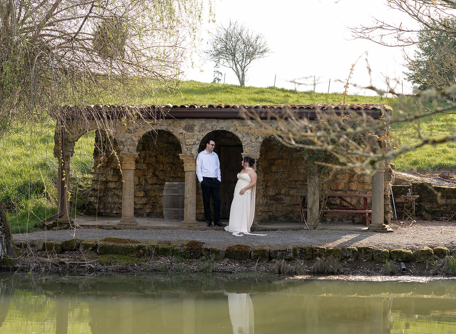 Stone building at Villa Catalana